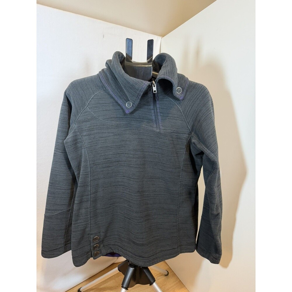 Avalanche Women's Gray Fleece 1/4 Zip Pullover Sweatshirt Outdoor M Turtle Neck